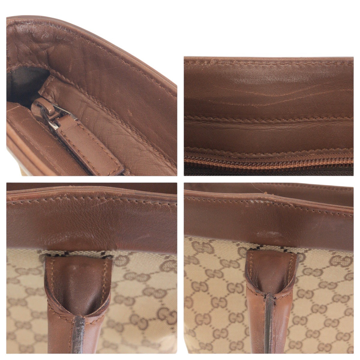 21179
GUCCI グッチ ブラウン ベージュ GGキャンバス / レザー 33890 トートバッグ ショルダーバッグ レディース ABP40