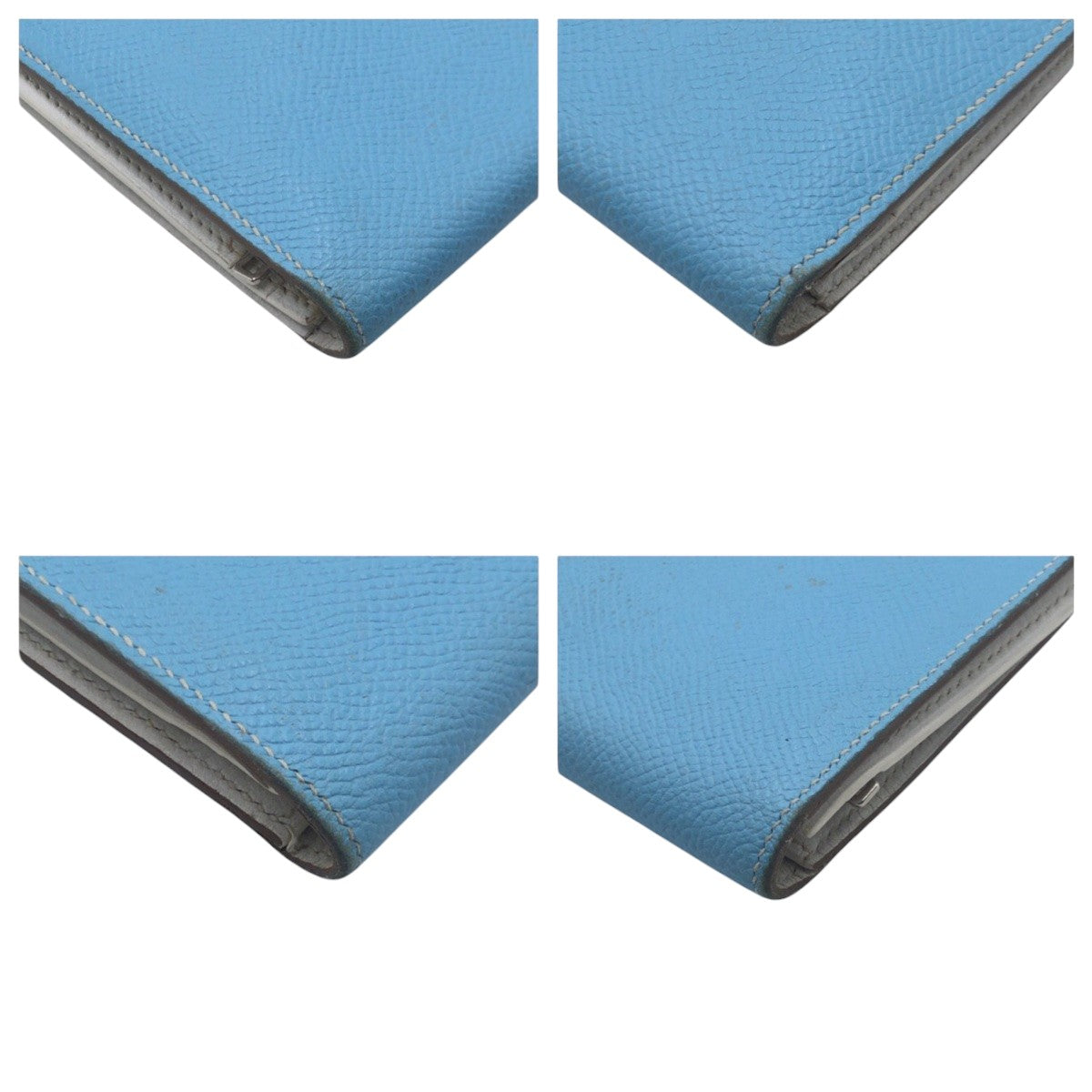 21180
HERMES エルメス べアンスフレ ブルー ライトブルー ホワイト ヴォーエプソン 長財布 ロングウォレット □O ★刻印 レディース AB38