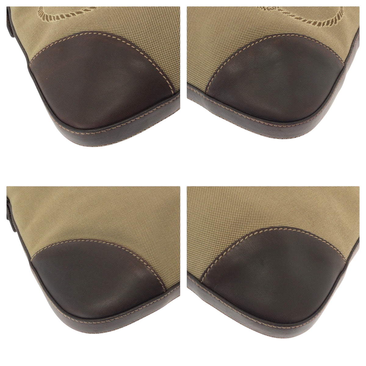 21181
PRADA プラダ ロゴジャガード ブラウン シルバー金具 キャンバス ショルダーバッグ ポシェット レディース AB40