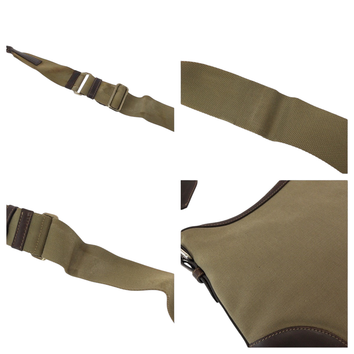 21181
PRADA プラダ ロゴジャガード ブラウン シルバー金具 キャンバス ショルダーバッグ ポシェット レディース AB40