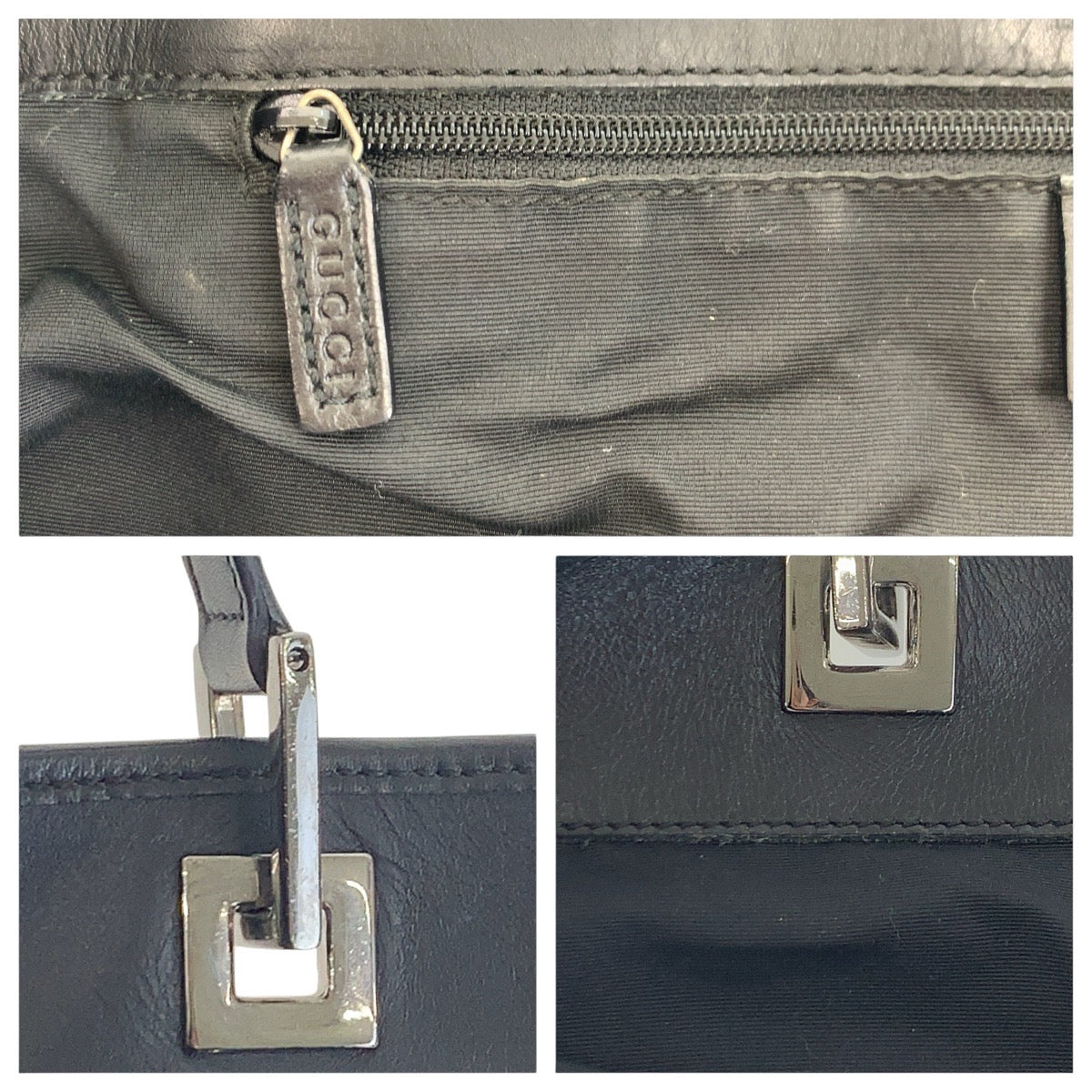 21182
GUCCI グッチ ブラック 黒 GGキャンバス / レザー 31243 トートバッグ ショルダーバッグ レディース ABP38