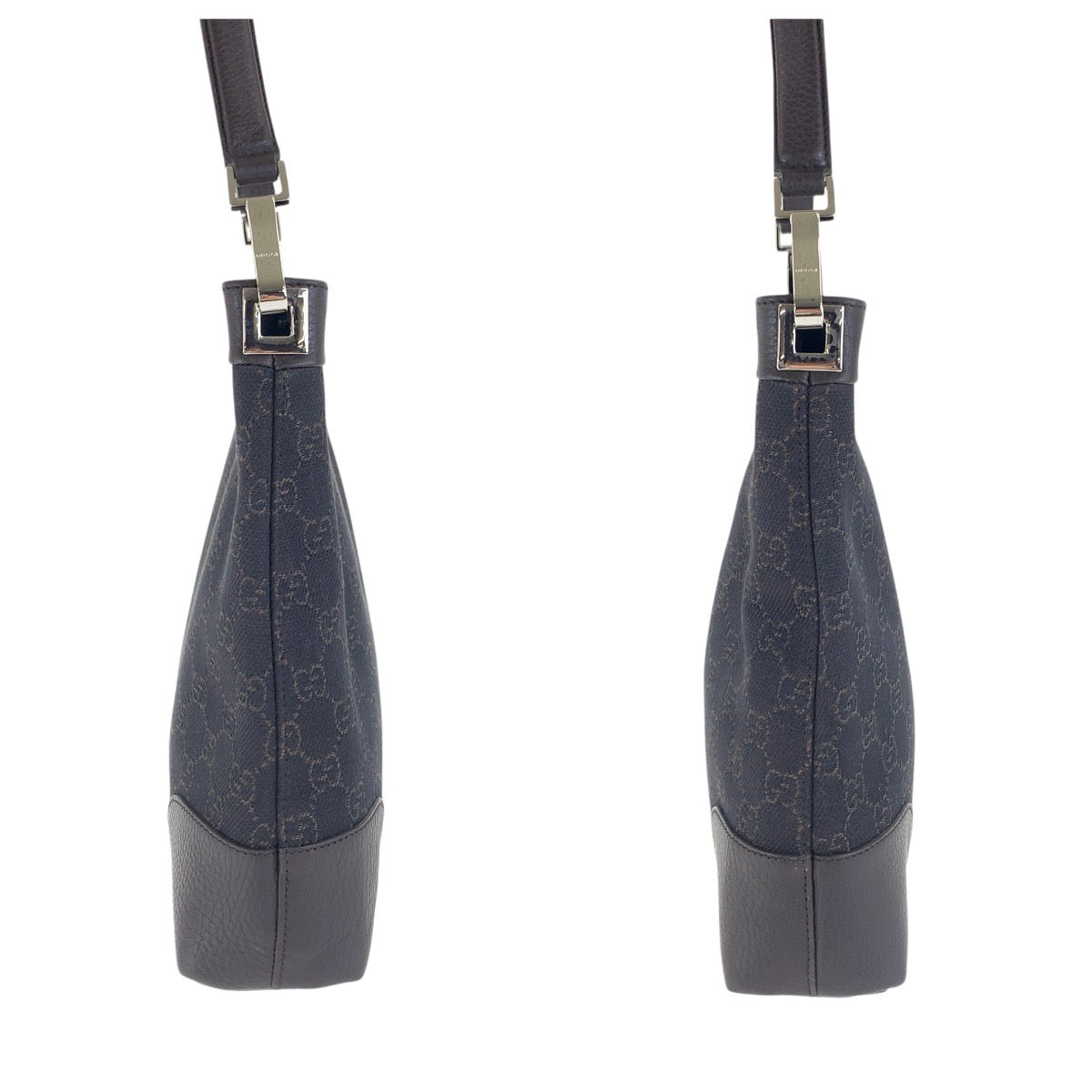 21183
GUCCI グッチ ダークブラウン シルバー金具 GGキャンバス / レザー 143745 ショルダーバッグ レディース A40