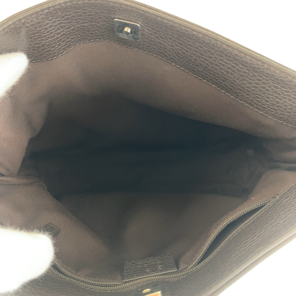 21183
GUCCI グッチ ダークブラウン シルバー金具 GGキャンバス / レザー 143745 ショルダーバッグ レディース A40