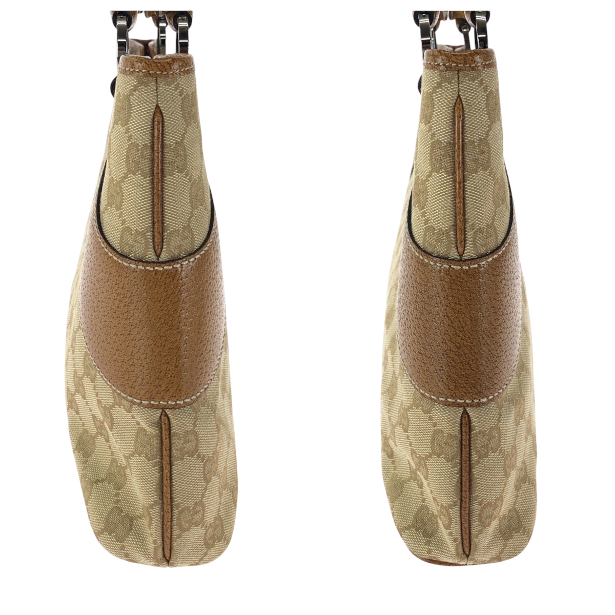 21186
GUCCI グッチ ブラウン ベージュ シルバー金具 GGキャンバス 113015 トートバッグ ハンドバッグ レディース ABP30