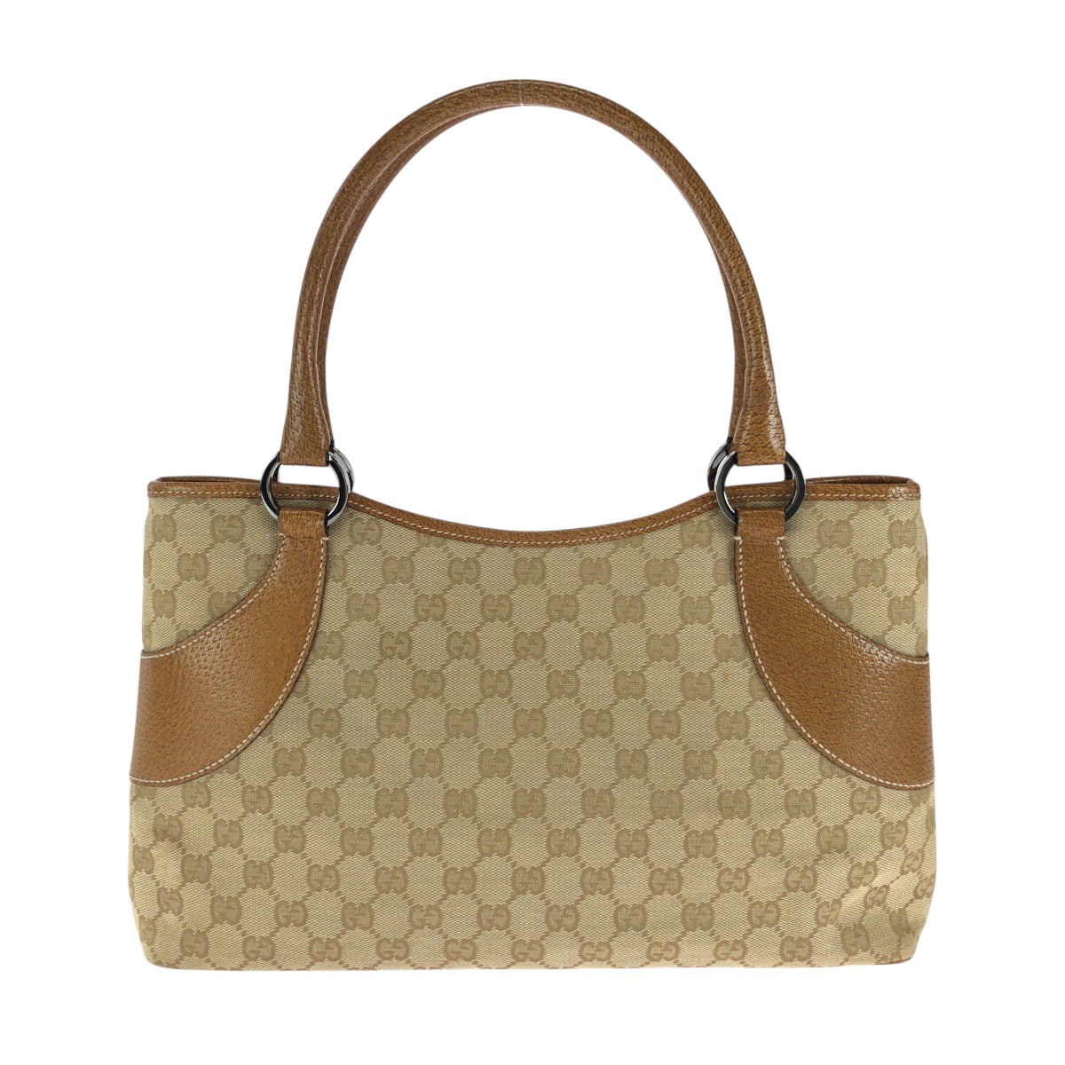 21186
GUCCI グッチ ブラウン ベージュ シルバー金具 GGキャンバス 113015 トートバッグ ハンドバッグ レディース ABP30