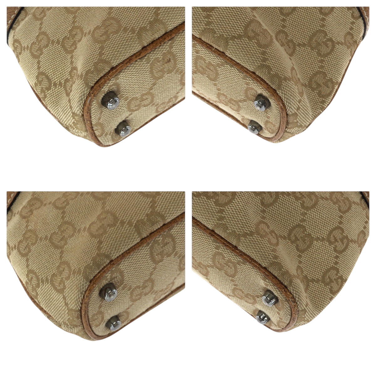 21186
GUCCI グッチ ブラウン ベージュ シルバー金具 GGキャンバス 113015 トートバッグ ハンドバッグ レディース ABP30