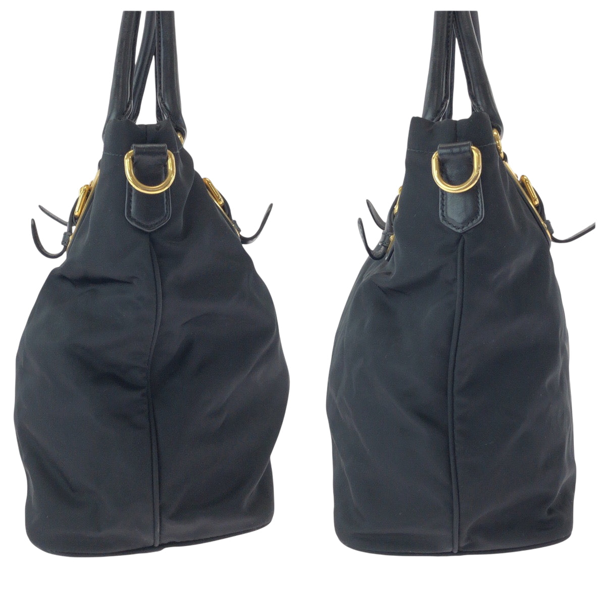 21187
PRADA プラダ テスート ロゴ ブラック ゴールド金具 ナイロン BN1902 トートバッグ ショルダーバッグ レディース AB40