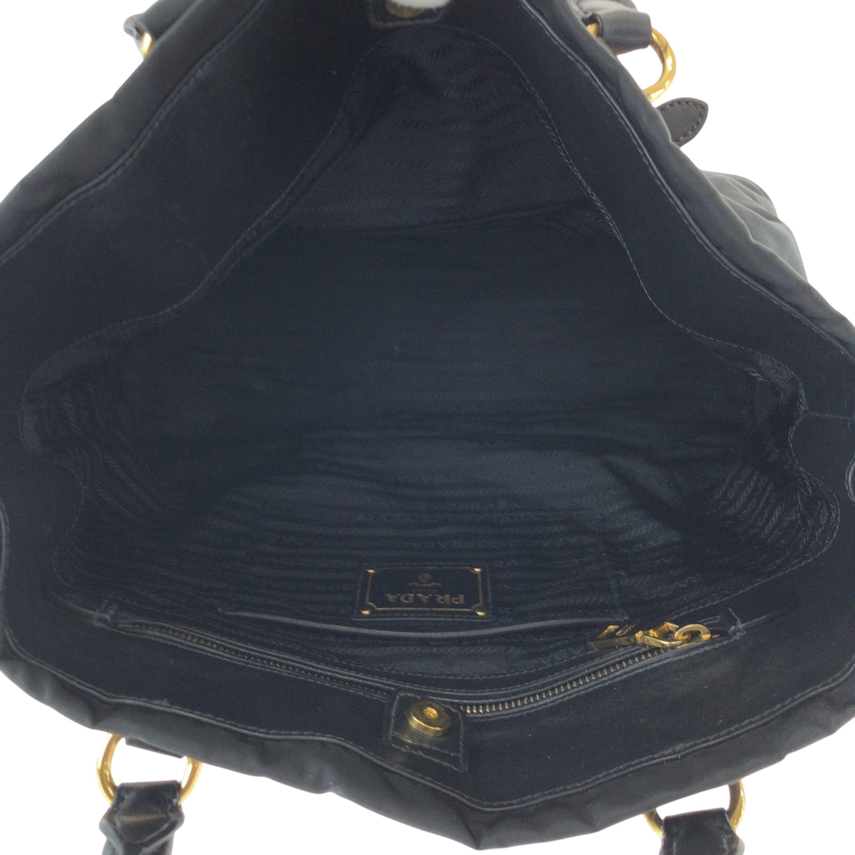 21187
PRADA プラダ テスート ロゴ ブラック ゴールド金具 ナイロン BN1902 トートバッグ ショルダーバッグ レディース AB40