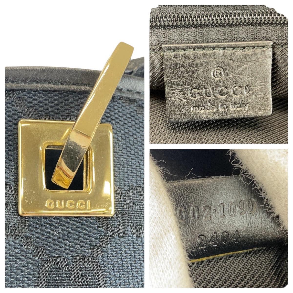 21190
GUCCI グッチ ブラック 黒 ゴールド金具 GGキャンバス / レザー 002 1099 トートバッグ ショルダーバッグ レディース A40