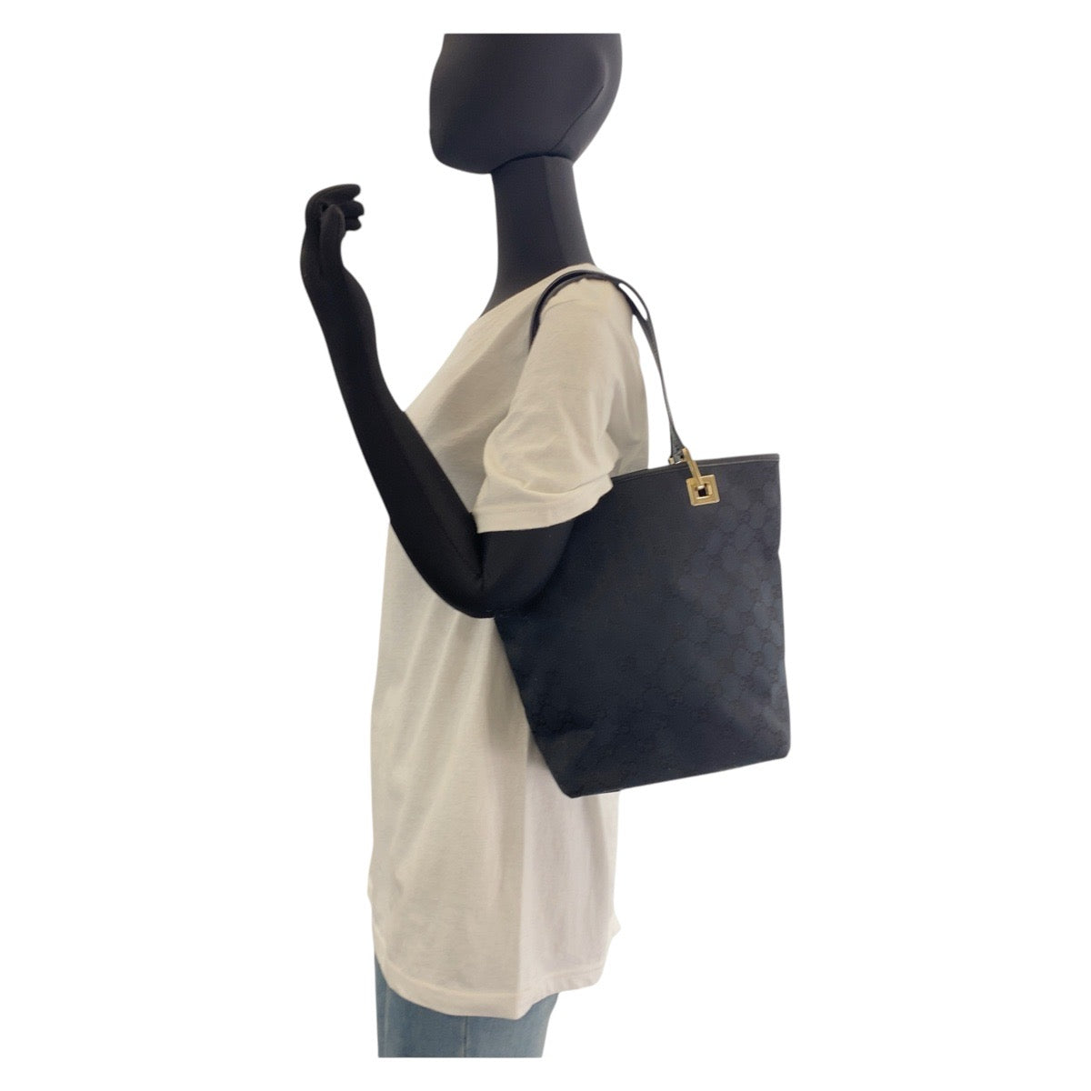 21190
GUCCI グッチ ブラック 黒 ゴールド金具 GGキャンバス / レザー 002 1099 トートバッグ ショルダーバッグ レディース A40