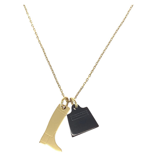 21194
HERMES エルメス アミュレット マロキニエ ゴールド ブラック メタル / バッファローホーン ネックレス ペンダント レディース SA42