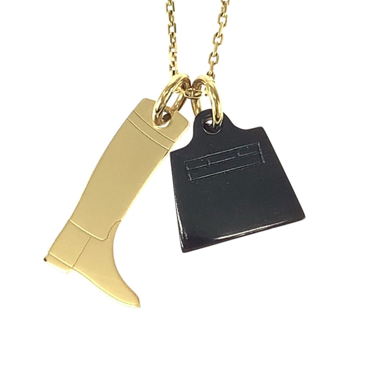 21194
HERMES エルメス アミュレット マロキニエ ゴールド ブラック メタル / バッファローホーン ネックレス ペンダント レディース SA42