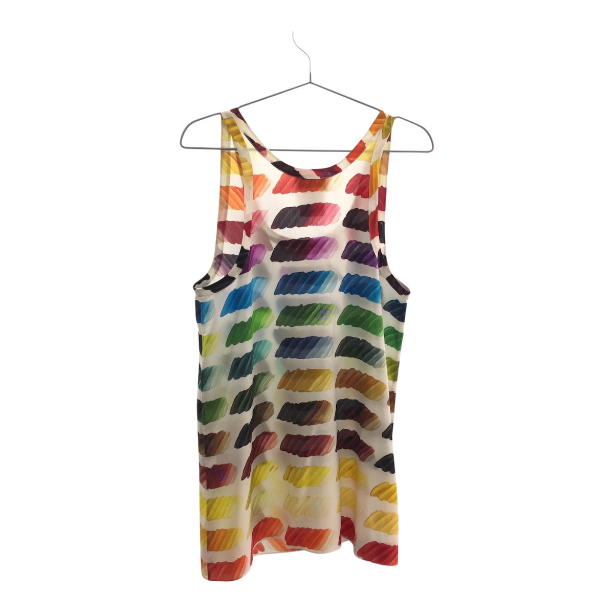 21197
CHANEL シャネル ココマーク サイズ38 マルチカラー ホワイト シルク P49137V35728 タンクトップ ノースリーブ レディース SA70