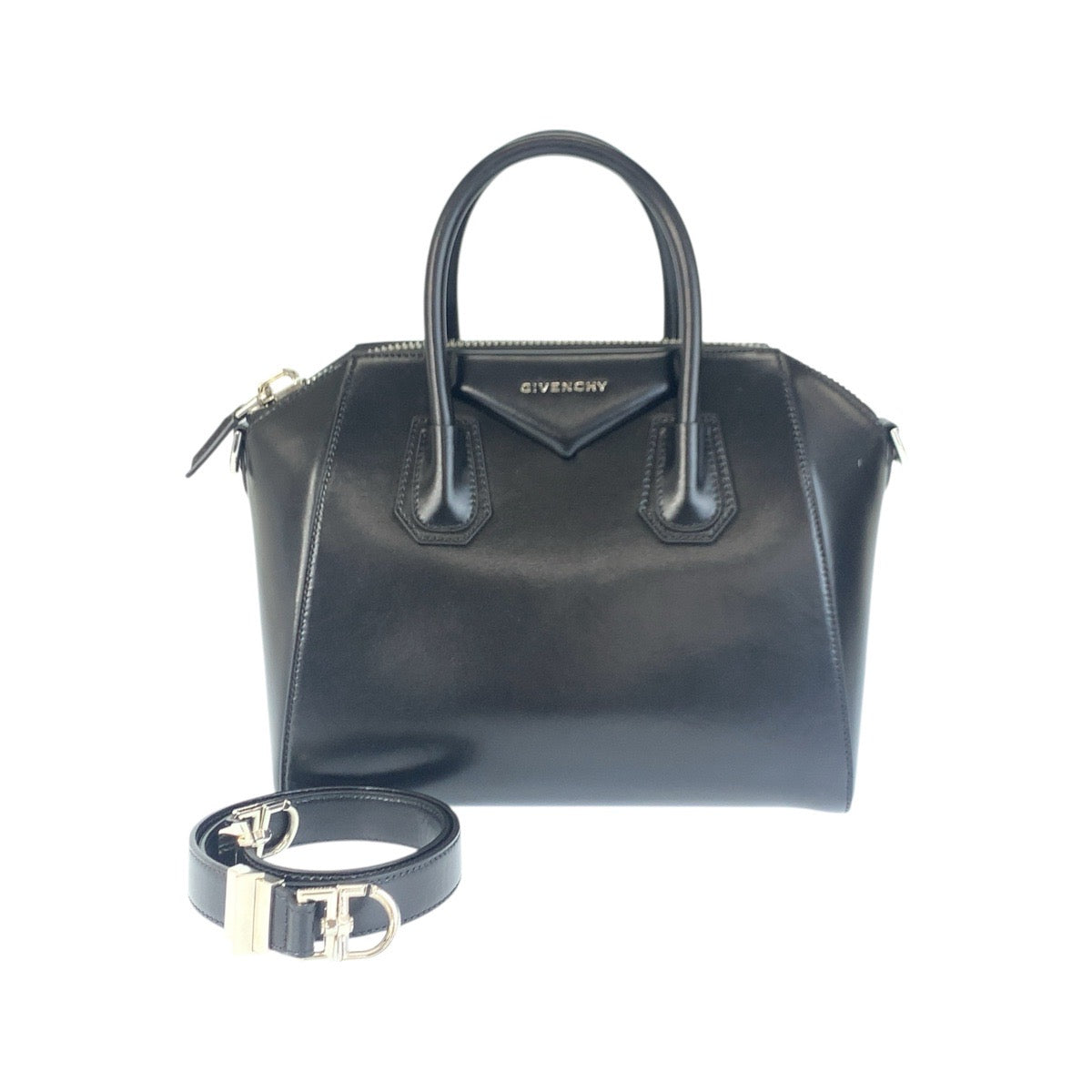 21198
Givenchy ジバンシー アンティゴナ スモール ブラック 黒 シルバー金具 レザー トートバッグ ショルダーバッグ レディース SA100