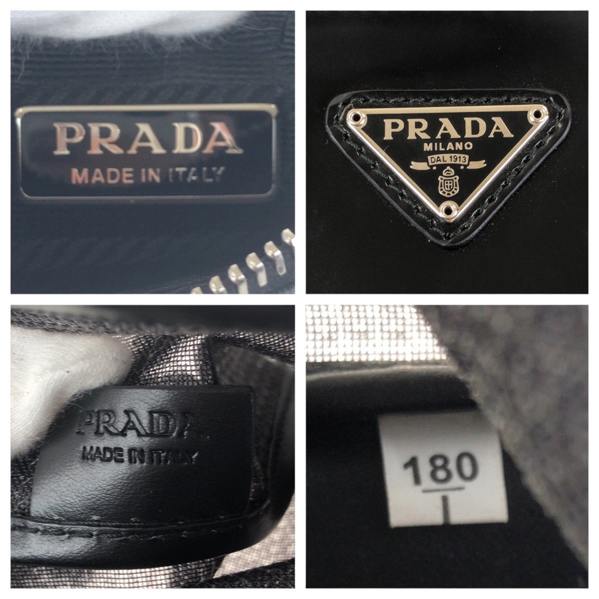 21202
PRADA プラダ メッシュ 三角ロゴプレート ブラック 黒 シルバー金具 スパンコール / レザー トートバッグ ハンドバッグ レディース SA100