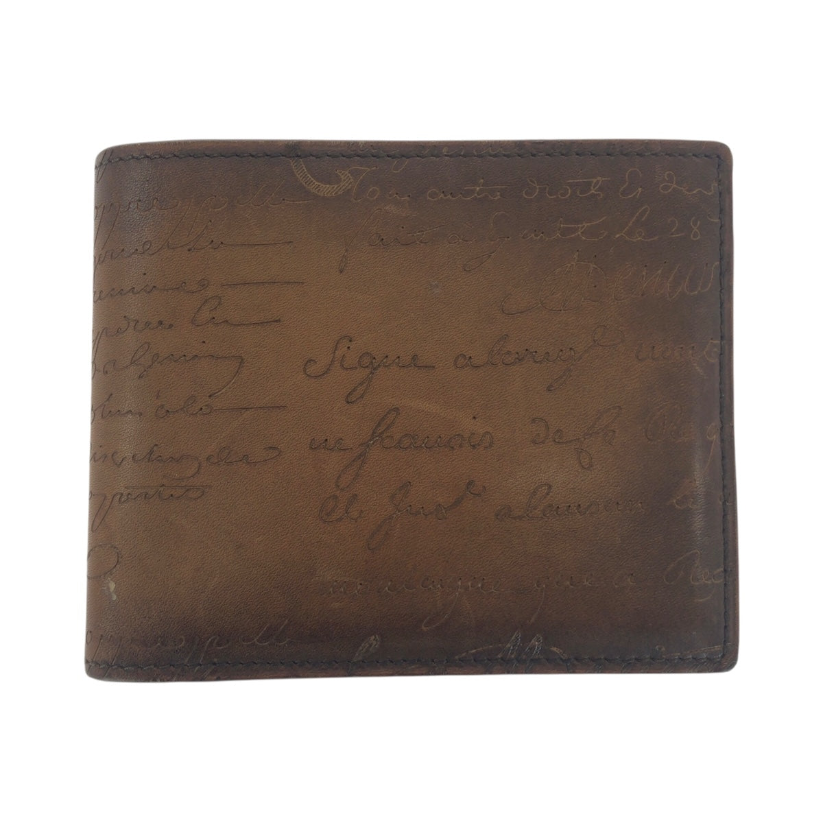 21203
Berluti ベルルッティ カリグラフィ スクリット ブラウン レザー 折財布 コンパクトウォレット メンズ A48