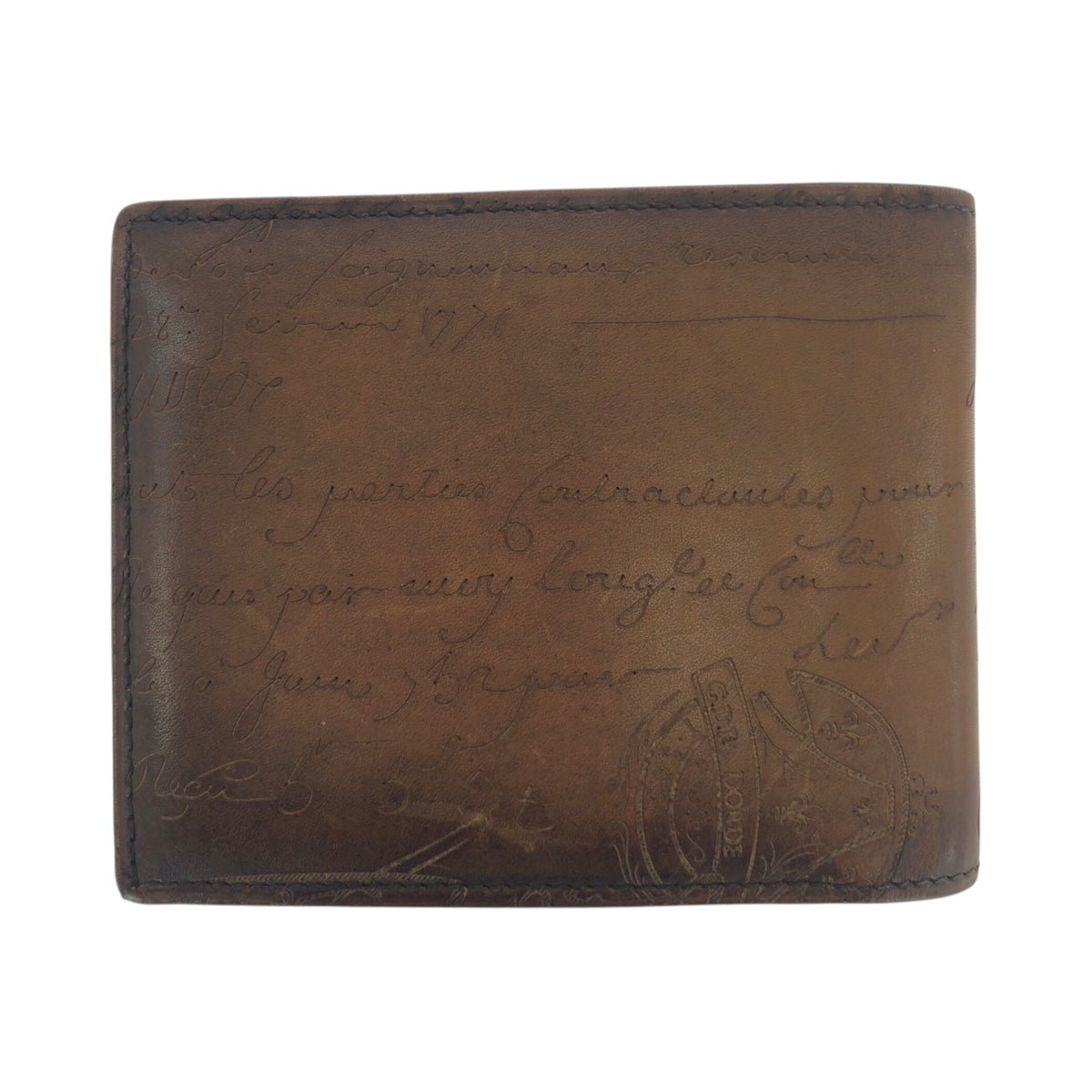 21203
Berluti ベルルッティ カリグラフィ スクリット ブラウン レザー 折財布 コンパクトウォレット メンズ A48