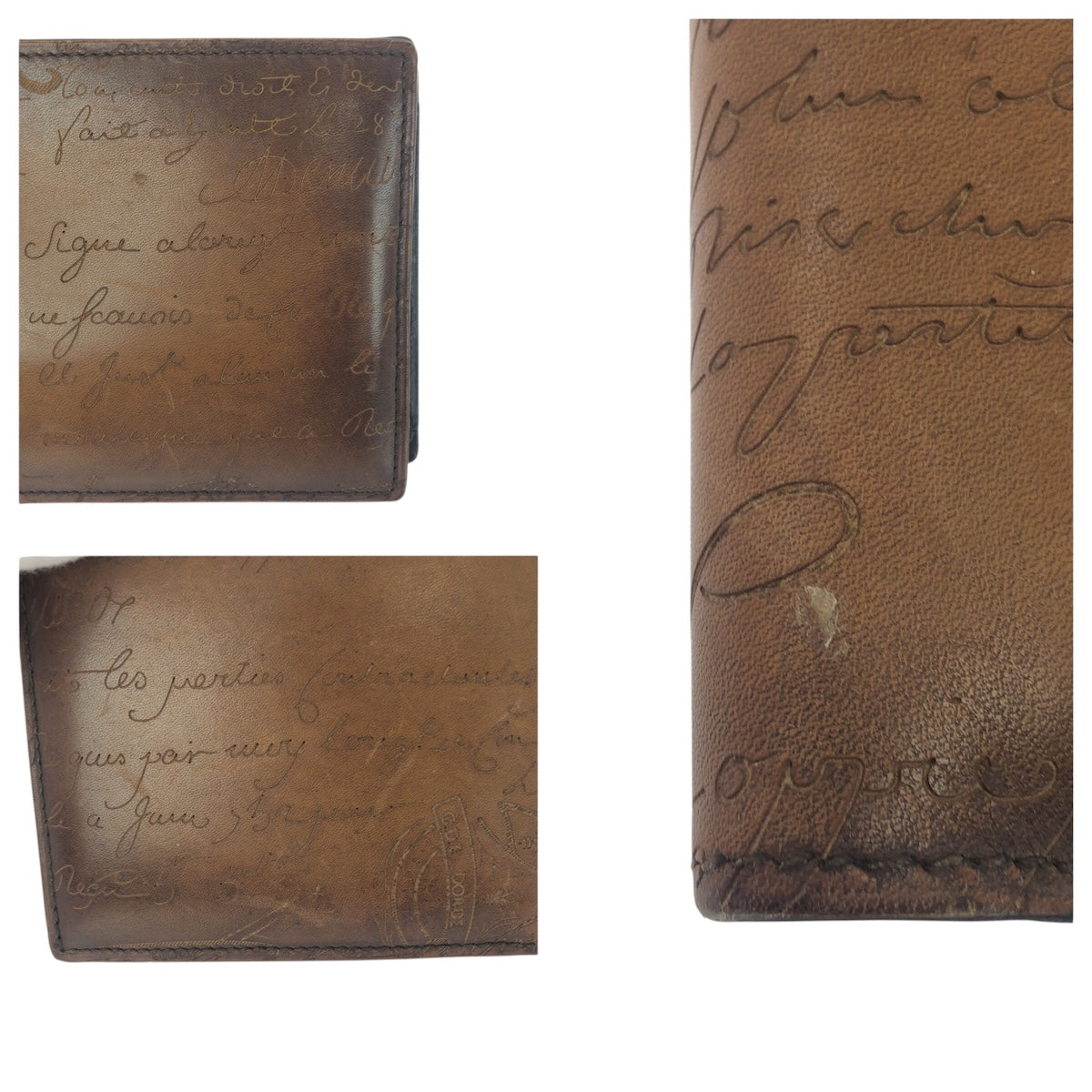 21203
Berluti ベルルッティ カリグラフィ スクリット ブラウン レザー 折財布 コンパクトウォレット メンズ A48