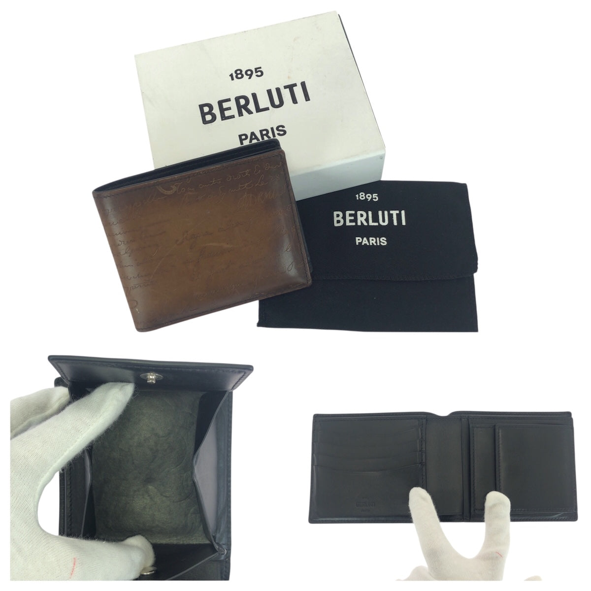 21203
Berluti ベルルッティ カリグラフィ スクリット ブラウン レザー 折財布 コンパクトウォレット メンズ A48