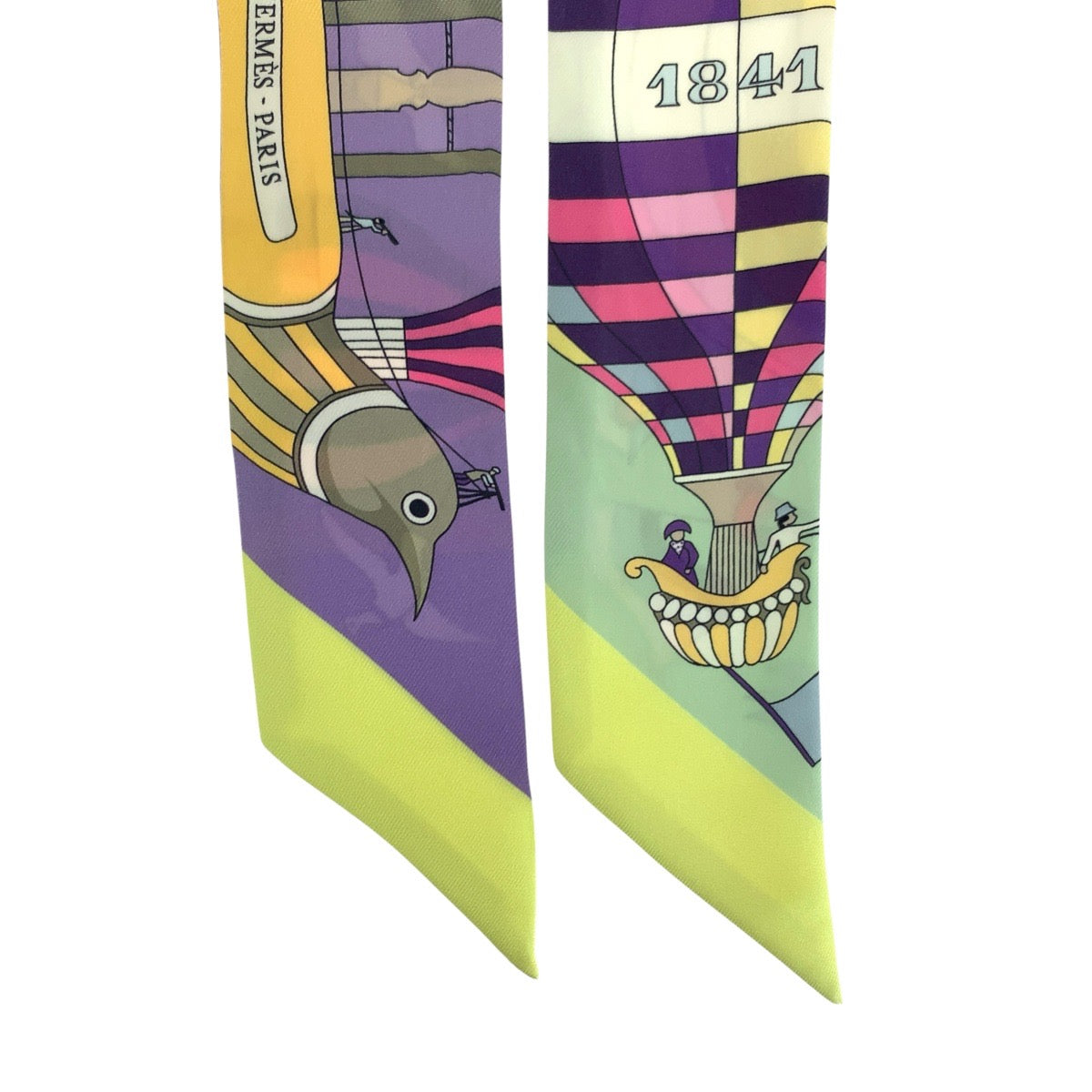 21208
HERMES エルメス ツイリー 大空の狂気 マルチカラー シルク スカーフ リボンスカーフ レディース ABP18