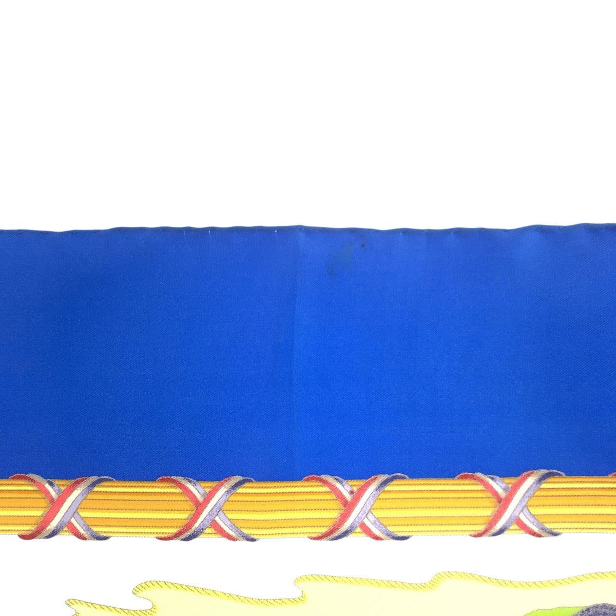 21212
HERMES エルメス カレ90 フランス革命を記念して ブルー ホワイト シルク スカーフ レディース A24