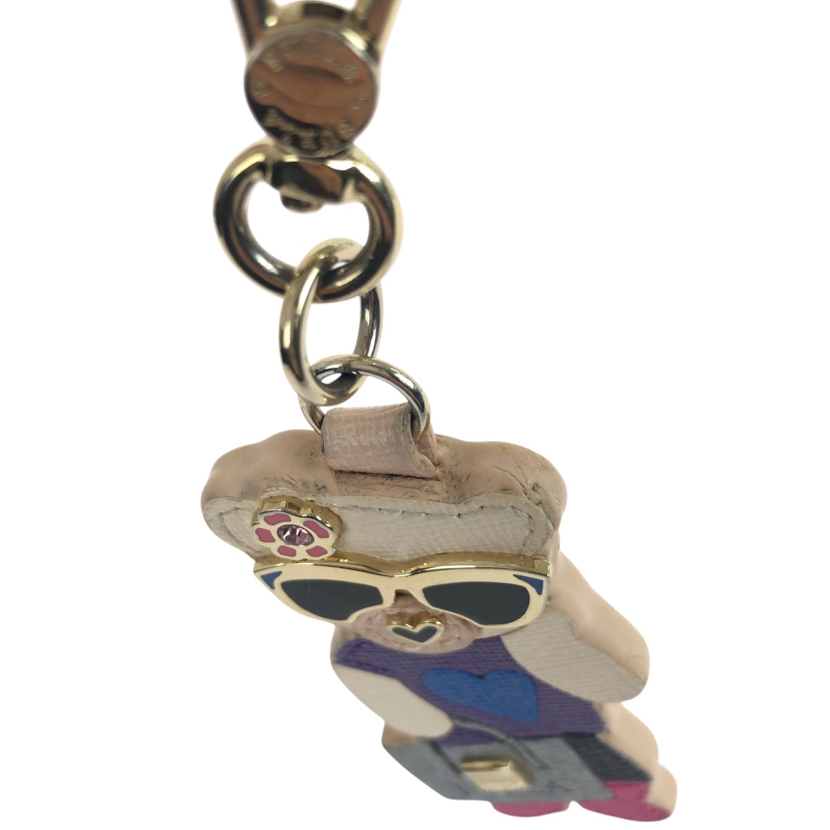 21214
Furla フルラ クマ マルチカラー ゴールド金具 レザー キーホルダー チャーム レディース AB2