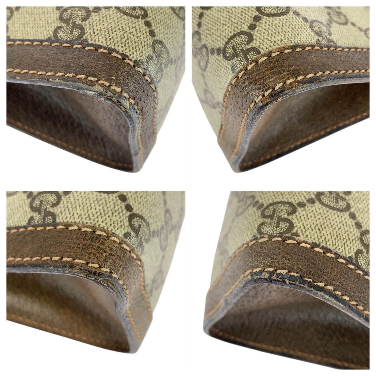 21215
GUCCI グッチ ヴィンテージ シェリーライン オールドグッチ ブラウン ベージュ GGスプリームキャンバス / レザー クラッチバッグ セカンドバッグ レディース AB13