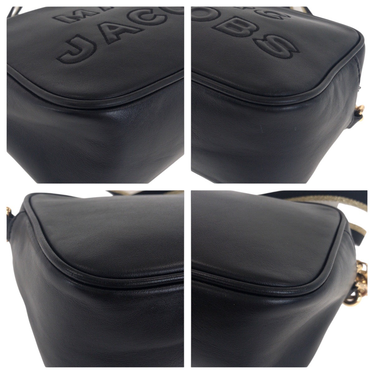 21222
MARC JACOBS マークジェイコブス ブラック 黒 ゴールド金具 レザー M0014465065 ショルダーバッグ ポシェット レディース ABP12