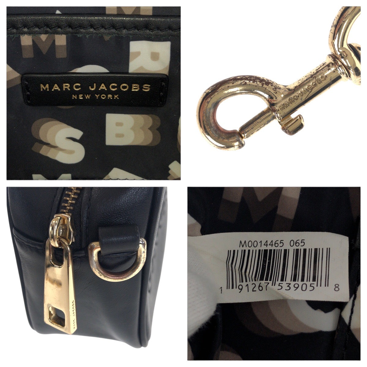 21222
MARC JACOBS マークジェイコブス ブラック 黒 ゴールド金具 レザー M0014465065 ショルダーバッグ ポシェット レディース ABP12