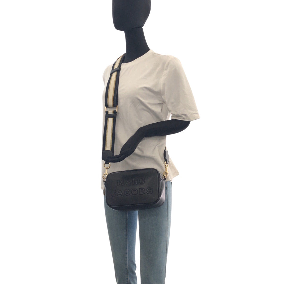 21222
MARC JACOBS マークジェイコブス ブラック 黒 ゴールド金具 レザー M0014465065 ショルダーバッグ ポシェット レディース ABP12