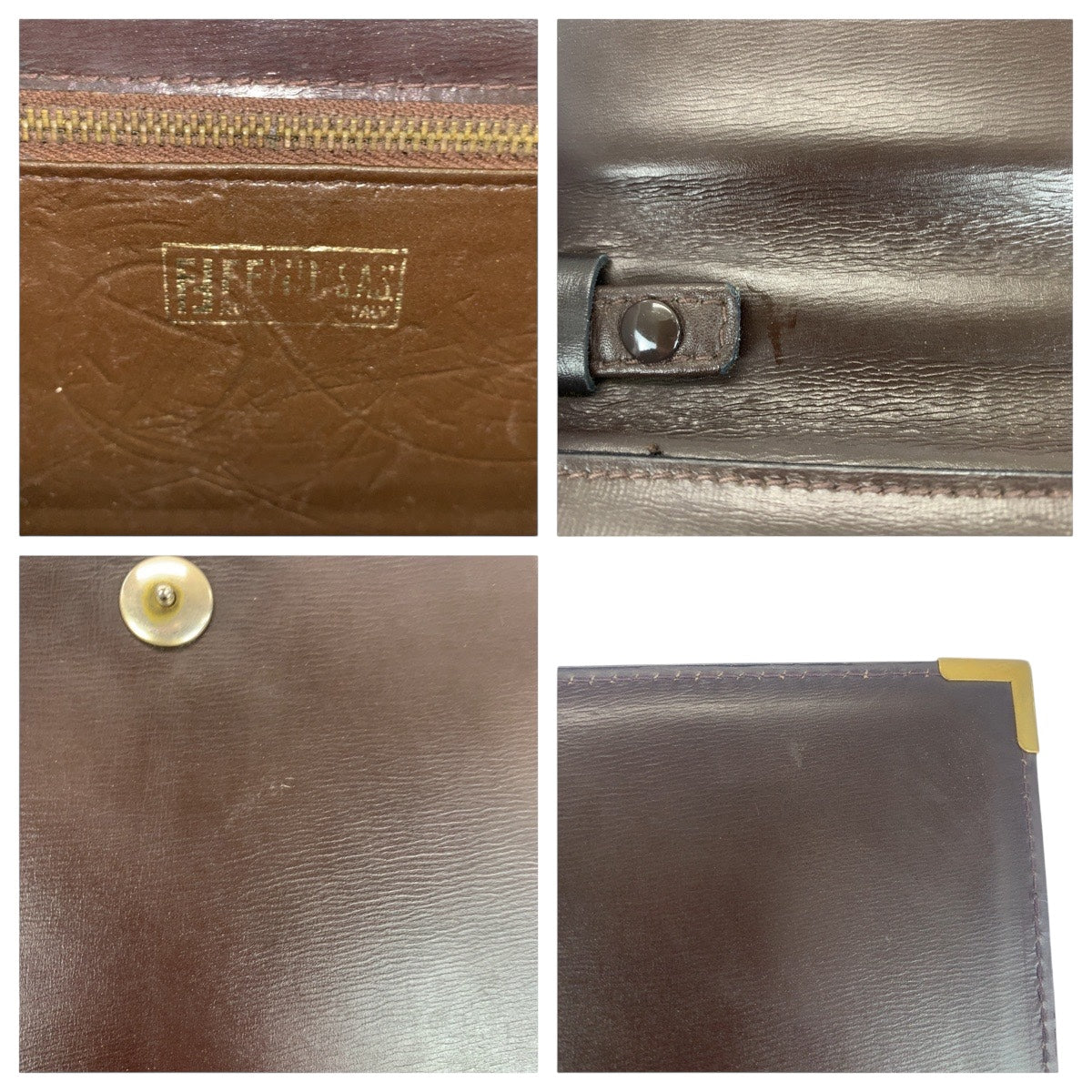 21224
FENDI フェンディ ヴィンテージ ズッカ柄 ブラウン ゴールド金具 キャンバス / レザー ショルダーバッグ ポシェット レディース ABP30