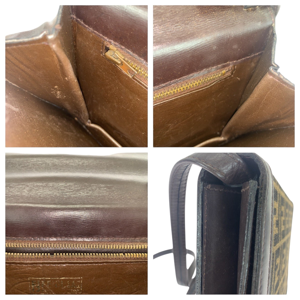 21224
FENDI フェンディ ヴィンテージ ズッカ柄 ブラウン ゴールド金具 キャンバス / レザー ショルダーバッグ ポシェット レディース ABP30