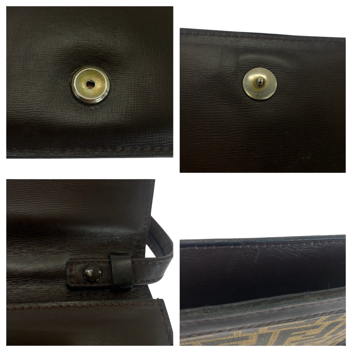 21224
FENDI フェンディ ヴィンテージ ズッカ柄 ブラウン ゴールド金具 キャンバス / レザー ショルダーバッグ ポシェット レディース ABP30