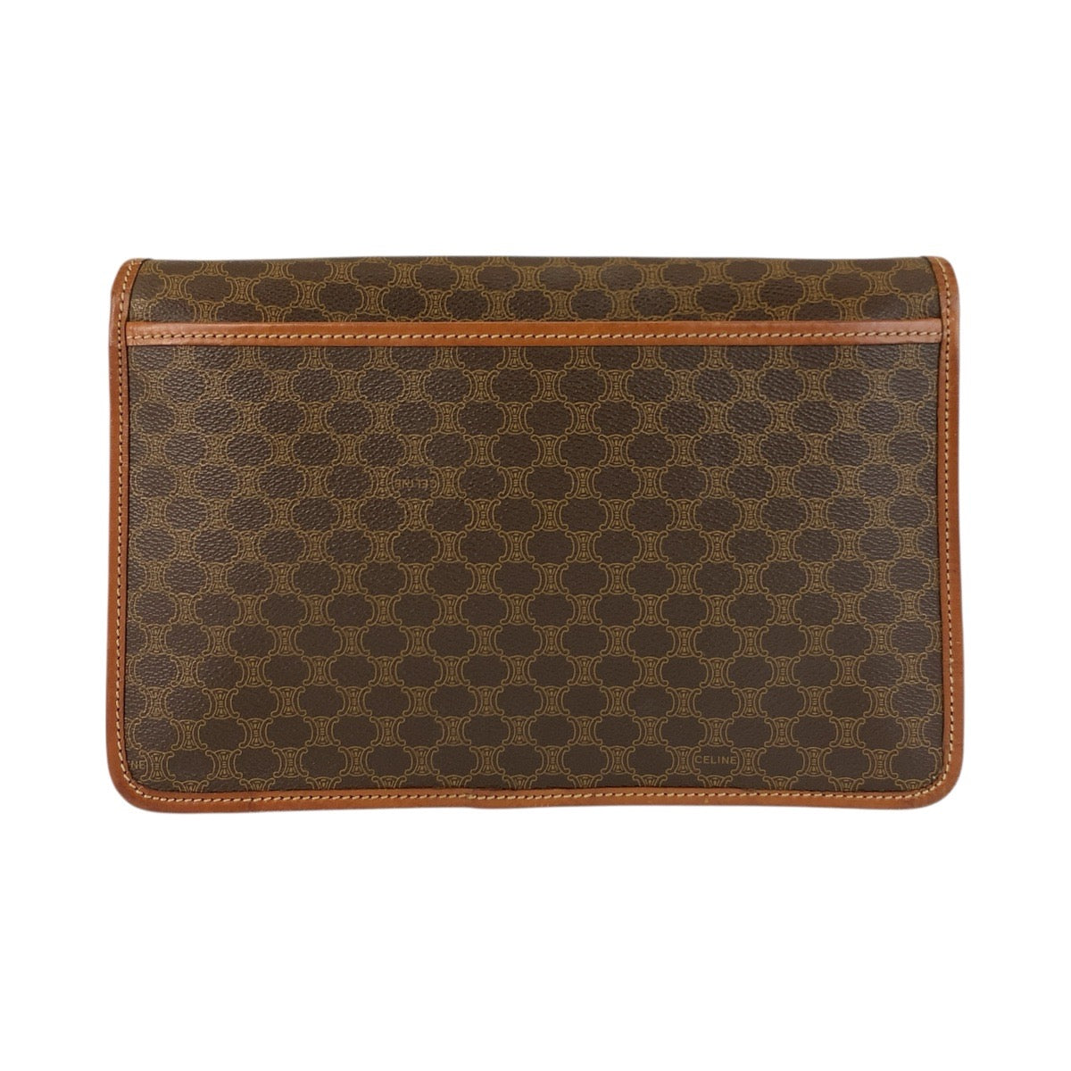 21225
CELINE セリーヌ マカダム ブラウン ゴールド金具 PVC / レザー M07 クラッチバッグ セカンドバッグ メンズ ABP11