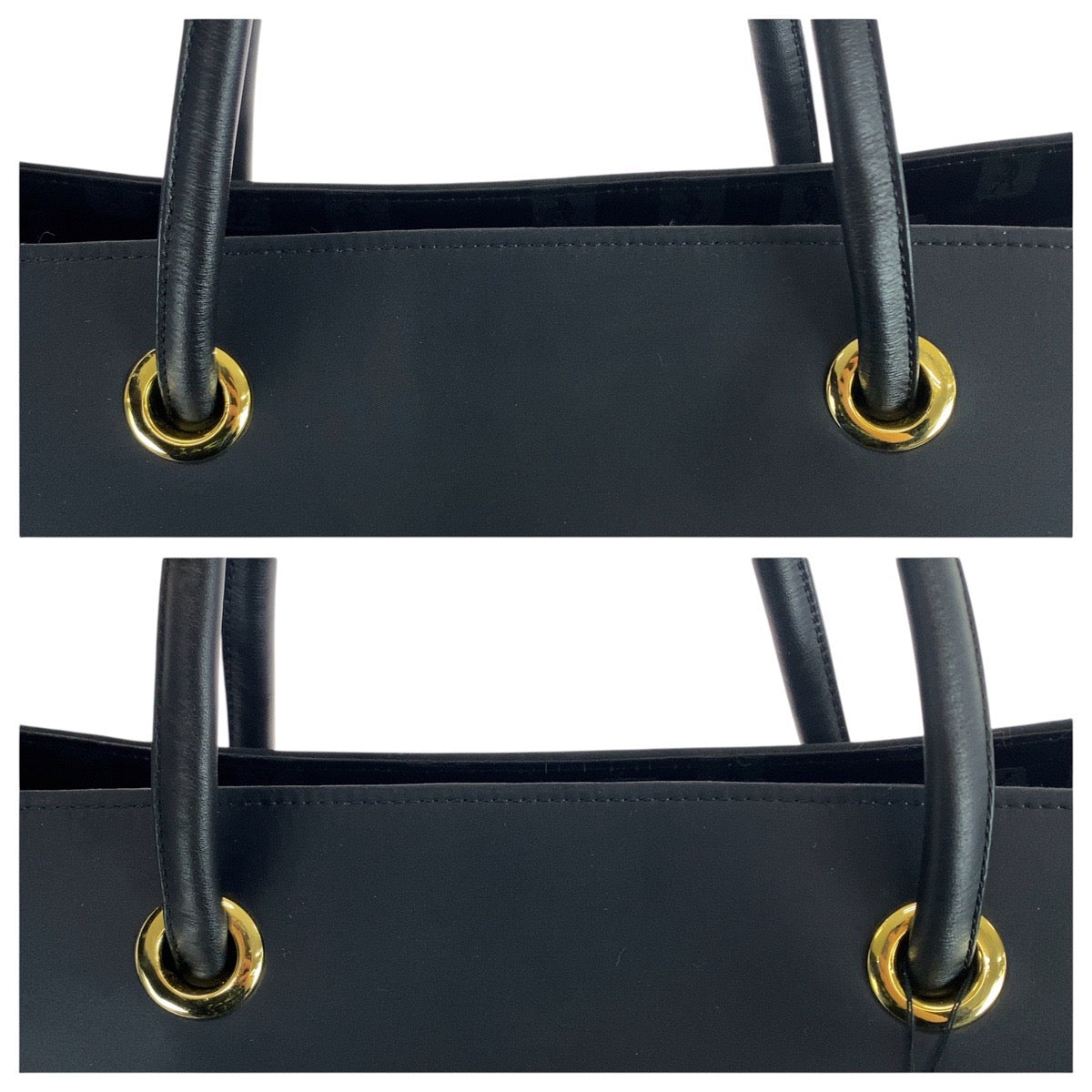 21228
YVES SAINT LAURENT イヴ サンローラン ヴィンテージ YSL ブラック 黒 ゴールド金具 ナイロン / レザー トートバッグ ショルダーバッグ レディース SA30