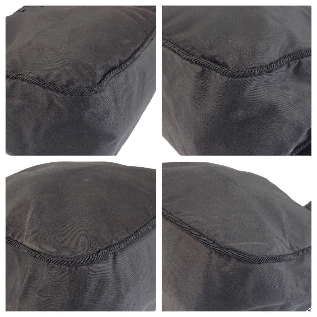 21230
PRADA プラダ テスート ビジュー フリンジ ブラック 黒 ゴールド金具 ナイロン トートバッグ ハンドバッグ レディース AB28