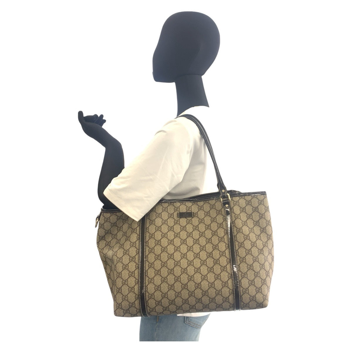 21231
GUCCI グッチ ベージュ ブラウン ゴールド金具 GGスプリームキャンバス 197953 トートバッグ ショルダーバッグ レディース ABP36