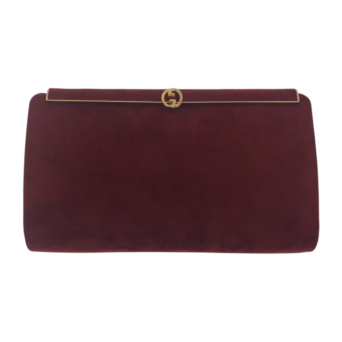 21232
GUCCI グッチ ヴィンテージ インターロッキング ワインレッド ボルドー ゴールド金具 スウェード / レザー クラッチバッグ セカンドバッグ レディース A28