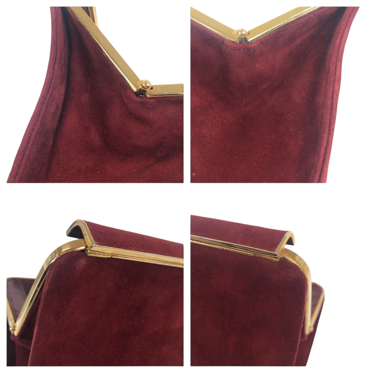 21232
GUCCI グッチ ヴィンテージ インターロッキング ワインレッド ボルドー ゴールド金具 スウェード / レザー クラッチバッグ セカンドバッグ レディース A28