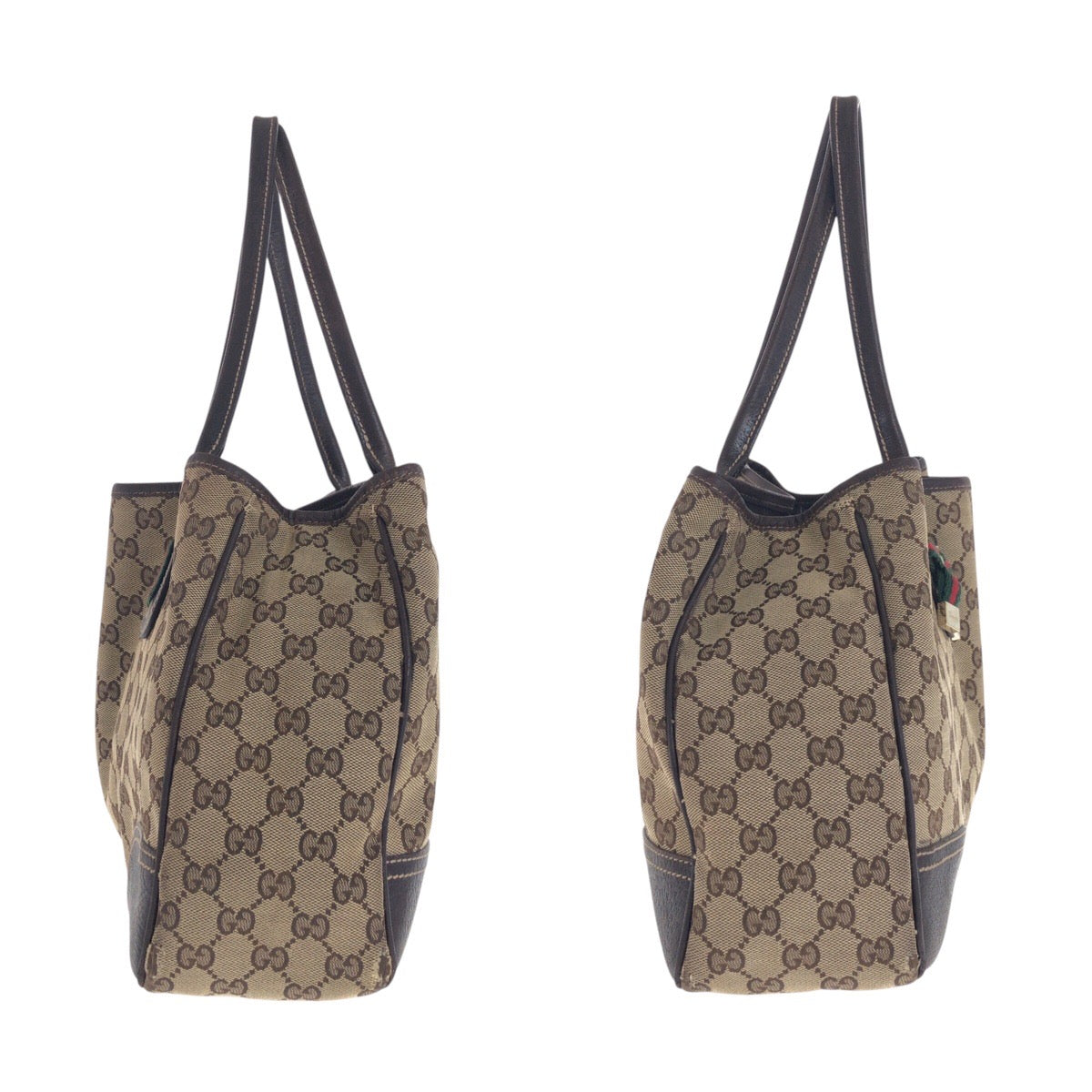 21233
GUCCI グッチ シェリーライン プリンシー ベージュ ブラウン ゴールド金具 GGキャンバス / レザー 163805 トートバッグ ショルダーバッグ レディース AB28