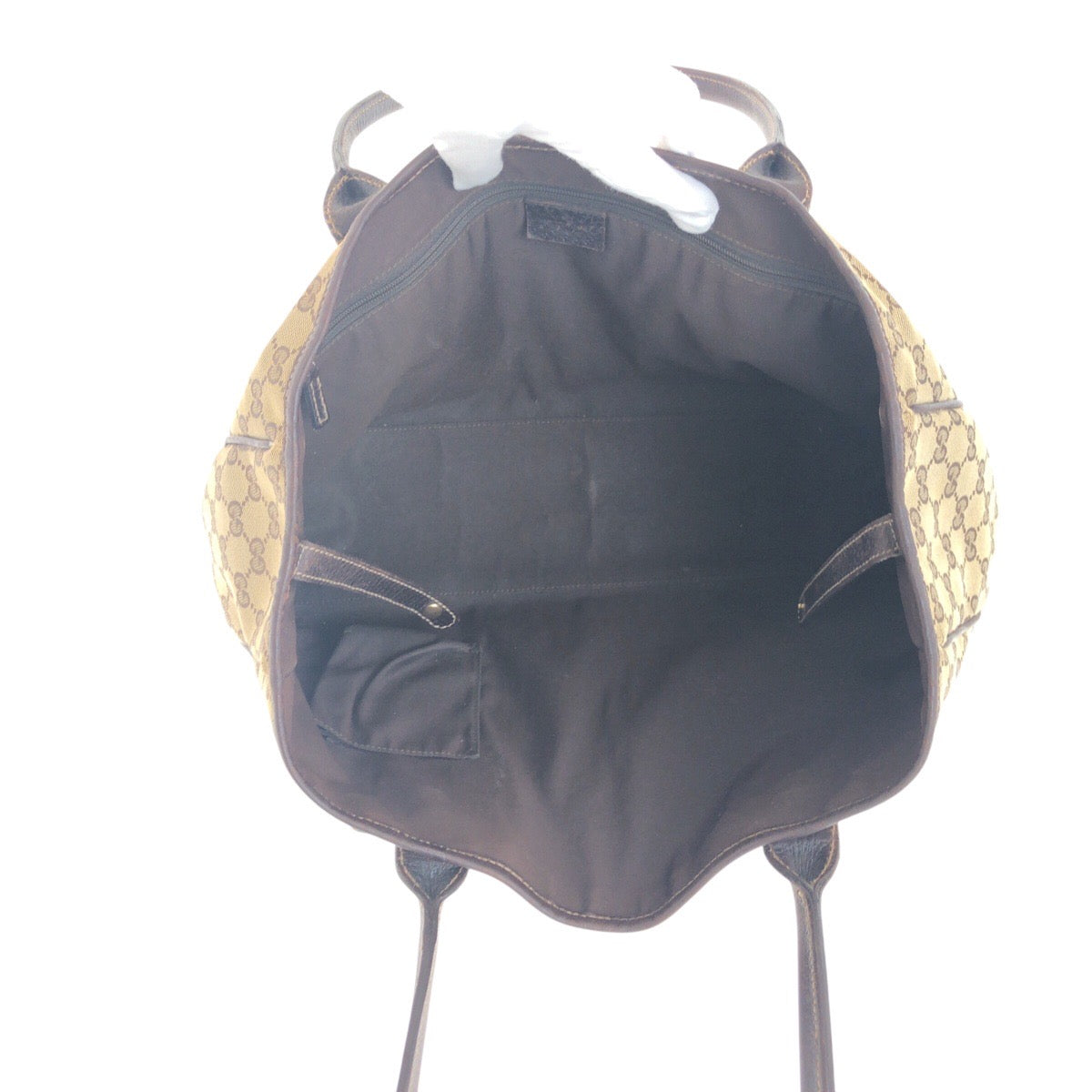 21233
GUCCI グッチ シェリーライン プリンシー ベージュ ブラウン ゴールド金具 GGキャンバス / レザー 163805 トートバッグ ショルダーバッグ レディース AB28