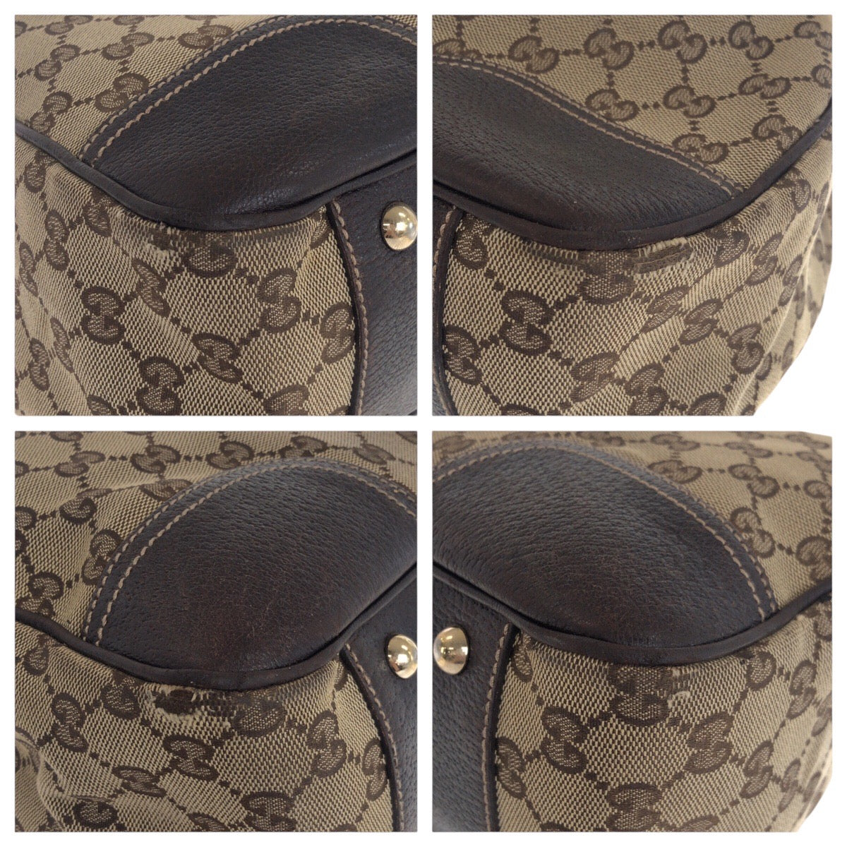 21233
GUCCI グッチ シェリーライン プリンシー ベージュ ブラウン ゴールド金具 GGキャンバス / レザー 163805 トートバッグ ショルダーバッグ レディース AB28