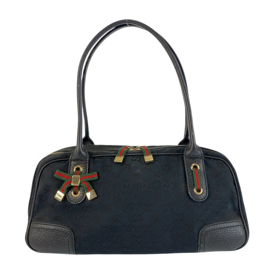 21234
GUCCI グッチ シェリーライン プリンシー ブラック 黒 ゴールド金具 GGキャンバス / レザー 161720 ショルダーバッグ ミニボストンバッグ レディース ABP36