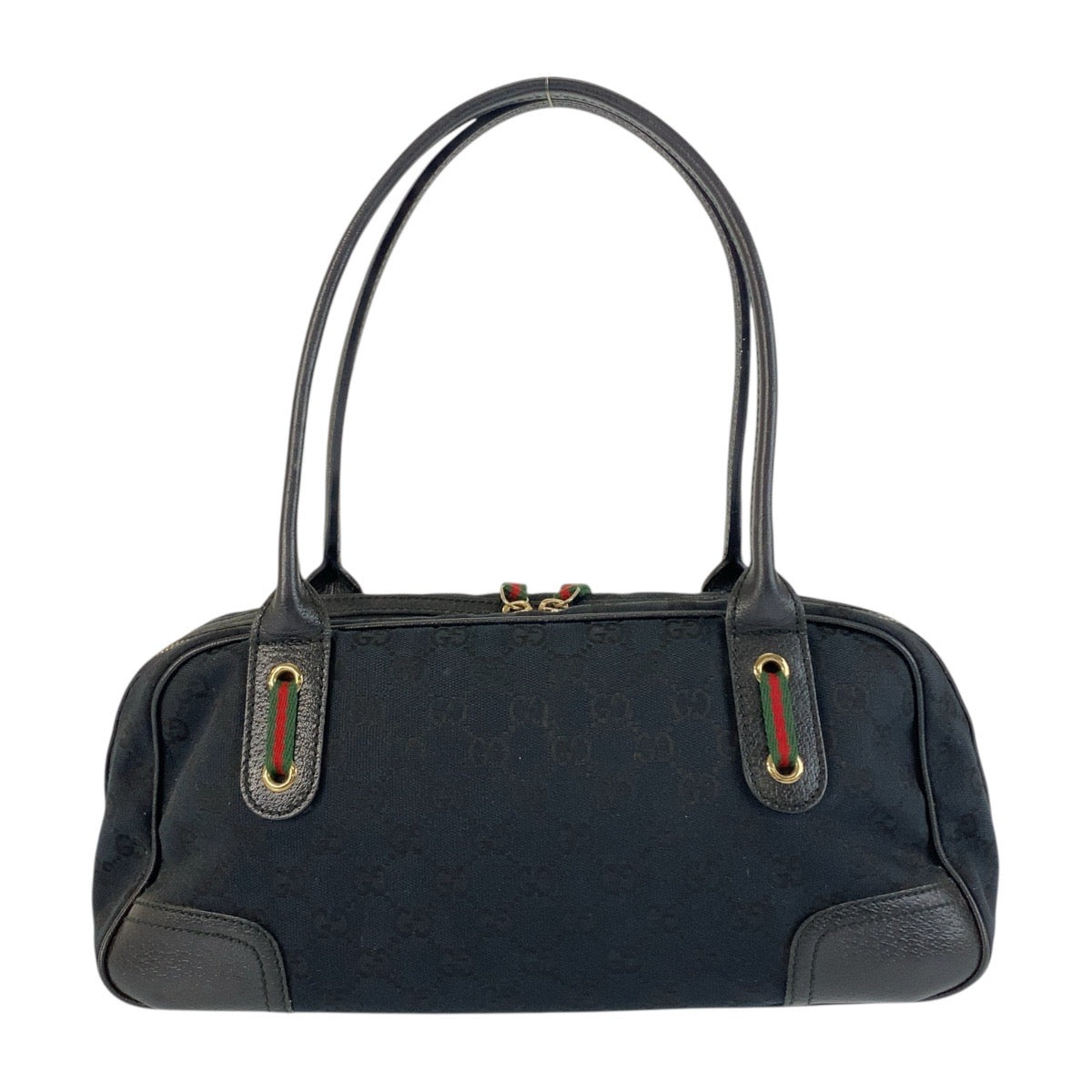 21234
GUCCI グッチ シェリーライン プリンシー ブラック 黒 ゴールド金具 GGキャンバス / レザー 161720 ショルダーバッグ ミニボストンバッグ レディース ABP36