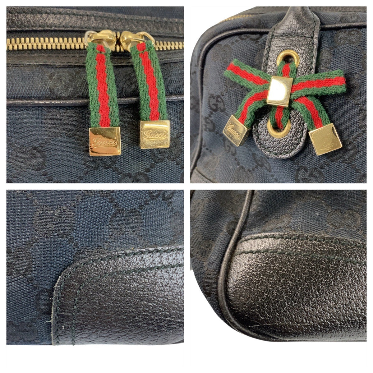 21234
GUCCI グッチ シェリーライン プリンシー ブラック 黒 ゴールド金具 GGキャンバス / レザー 161720 ショルダーバッグ ミニボストンバッグ レディース ABP36
