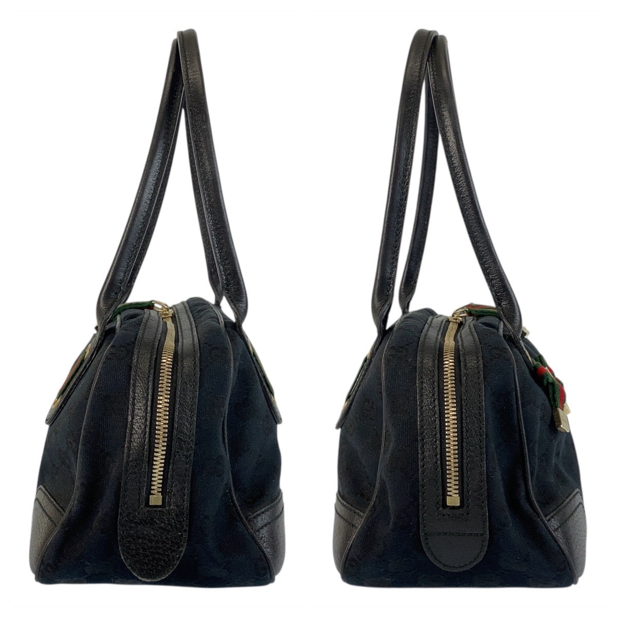 21234
GUCCI グッチ シェリーライン プリンシー ブラック 黒 ゴールド金具 GGキャンバス / レザー 161720 ショルダーバッグ ミニボストンバッグ レディース ABP36