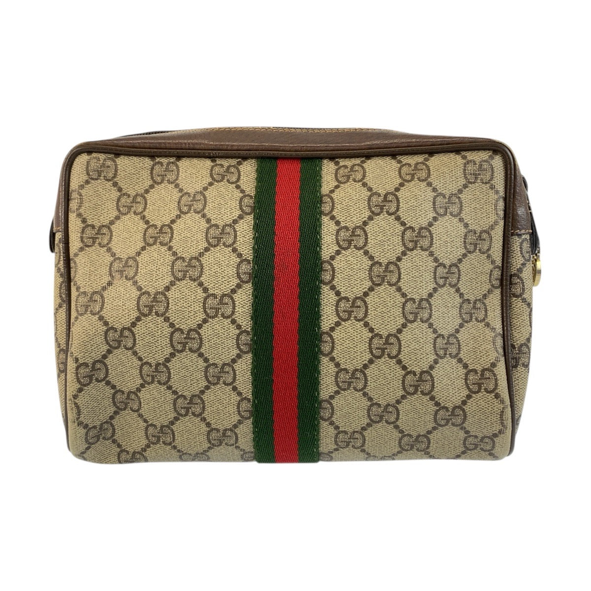21236
GUCCI グッチ ヴィンテージ シェリーライン ベージュ ブラウン ゴールド金具 GGスプリームキャンバス / レザー 32 014 3553 クラッチバッグ セカンドバッグ メンズ AB15