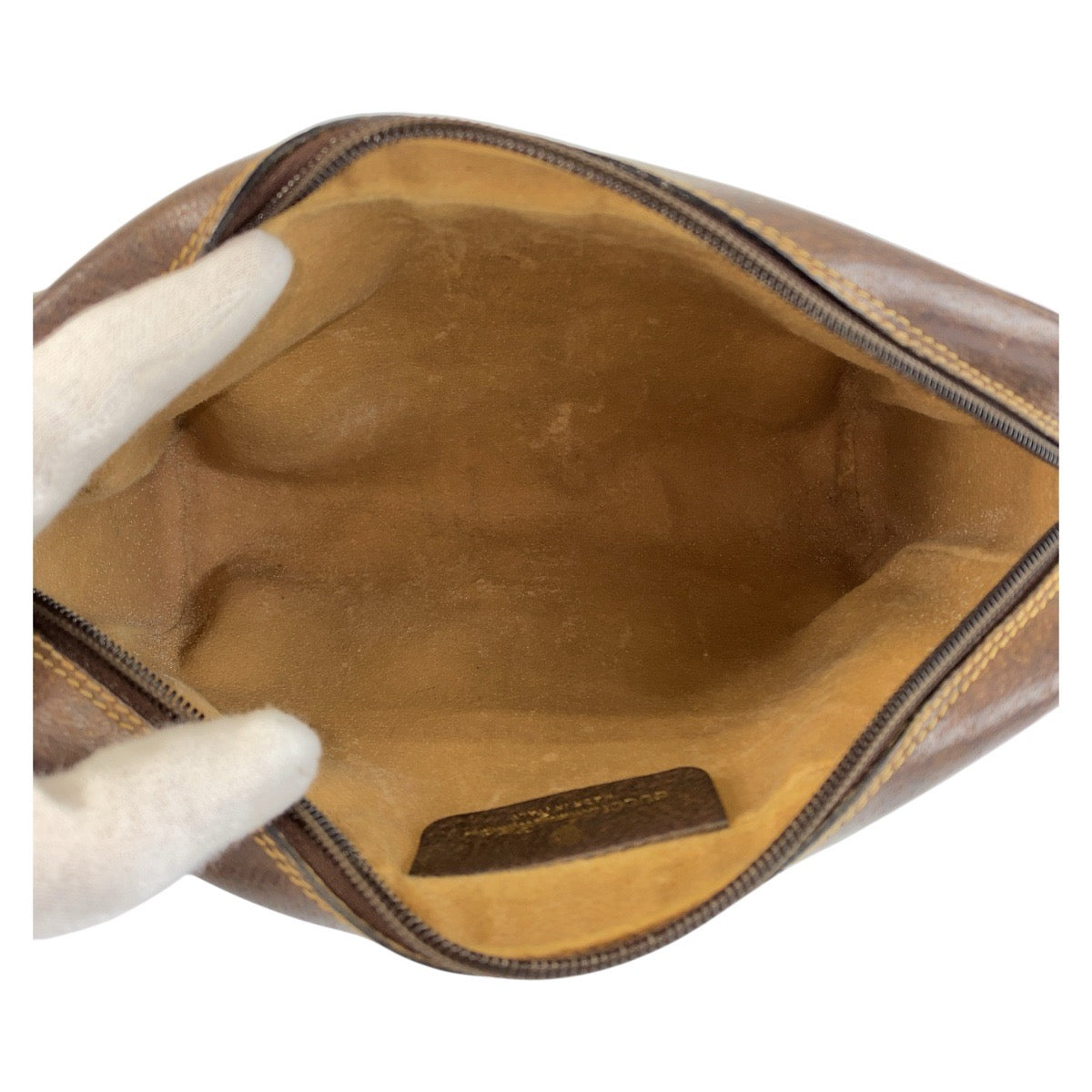 21236
GUCCI グッチ ヴィンテージ シェリーライン ベージュ ブラウン ゴールド金具 GGスプリームキャンバス / レザー 32 014 3553 クラッチバッグ セカンドバッグ メンズ AB15