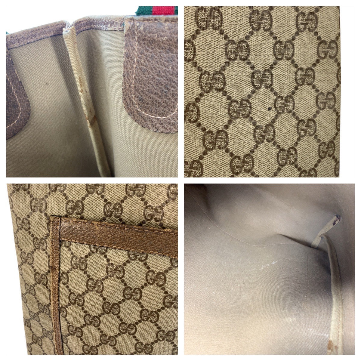 21238
GUCCI グッチ ヴィンテージ シェリーライン ベージュ ブラウン ゴールド金具 GGスプリームキャンバス / レザー 39 02 003 トートバッグ ショルダーバッグ レディース AB23