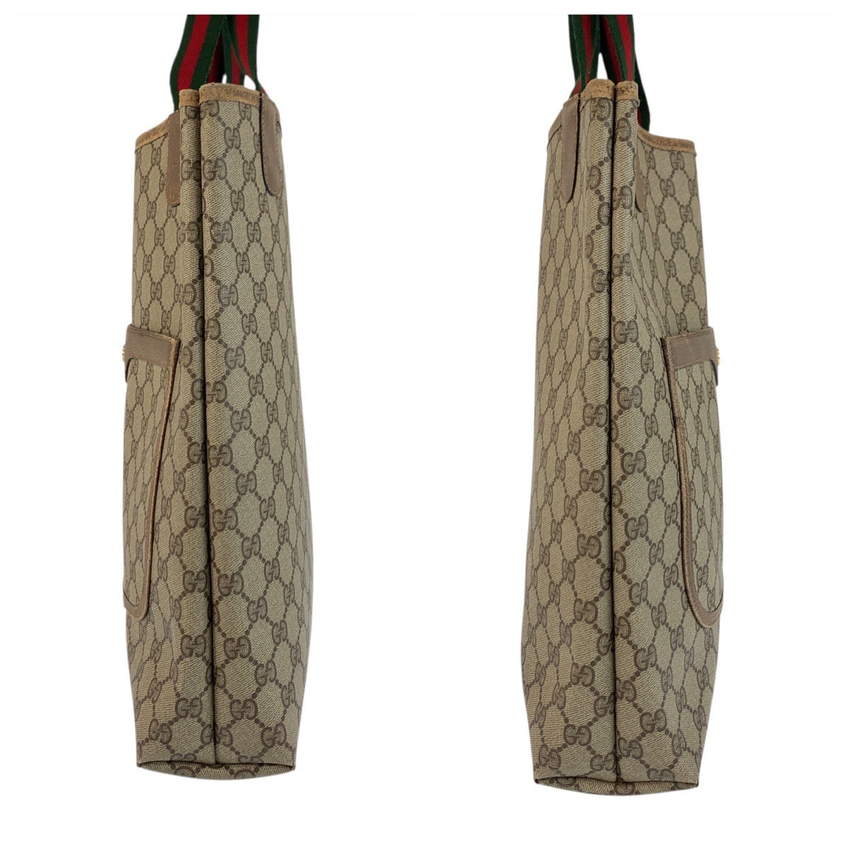 21238
GUCCI グッチ ヴィンテージ シェリーライン ベージュ ブラウン ゴールド金具 GGスプリームキャンバス / レザー 39 02 003 トートバッグ ショルダーバッグ レディース AB23